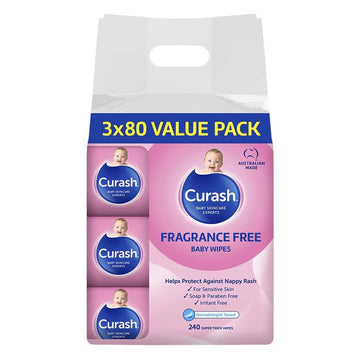 Curash Babycare Fragrance-free Soft Cleansing Wet Wipes Baby Skin Care 3 Pack