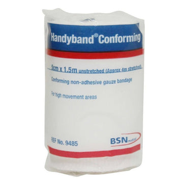 Bsn Handy Band Conforming Bandages Dressings Plaster Gauze Roll White 5Cm x 1.5M