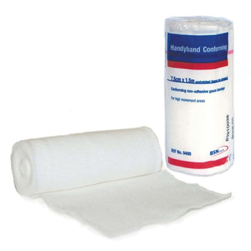 Bsn Handy Band Conforming Bandages Dressings Plaster Roll White 7.5Cm x 1.5M