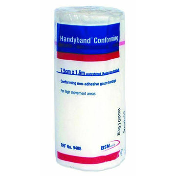 Bsn Handy Band Conforming Bandages Dressings Plaster Roll White 7.5Cm x 1.5M