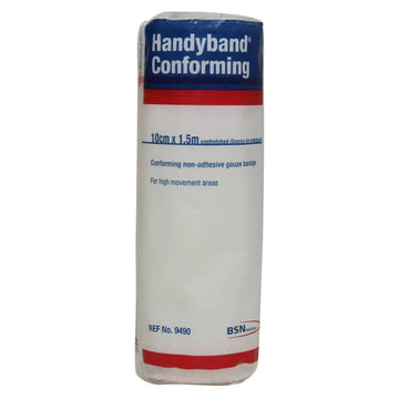 Bsn Handy Band Conforming Bandage Dressings Plaster Gauze Roll White 10Cm x 1.5M