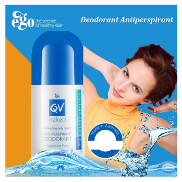 Ego Qv Naked Antiperspirant Odour Protection Deodorant Roll On Alcohol Free 80g