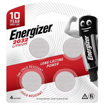 Energizer ECR2032 Lithium Coin Battery Batteries Long Lasting Power 3V 4 Pack