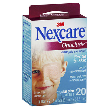 Nexcare Opticlude Orthoptic Eye Patch Dressing Regular 20 Pack Hypoallergenic