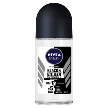 Nivea Men Antiperspirant Deodorant Roll-On Black & White Invisible Power 50mL