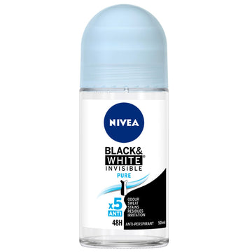 Nivea Invisible Black & White Pure Roll On 48h Anti-Perspirant Deodorant 50mL