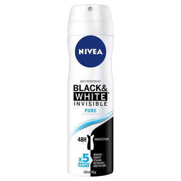 Nivea Anti-Perspirant Deodorant Spray Invisible Black & White Pure Women 150mL