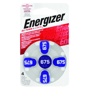 Energizer Hearing Aid Battery Az675 Ez Turn & Lock 4 Pack Zinc Air Batteries