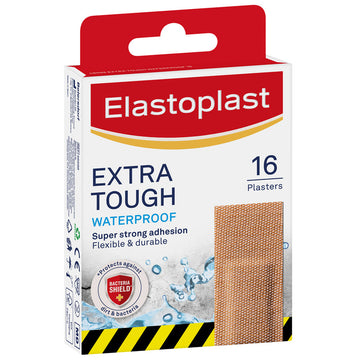 Elastoplast Extra Tough Waterproof Plasters Strips Wound Bandages Pad 16 Pack