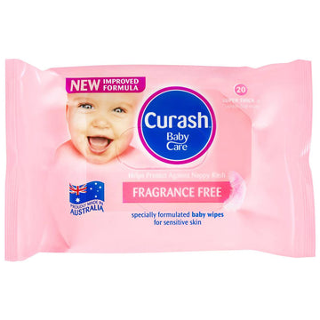 Curash Babycare Fragrance-free Soft Cleansing Wet Wipes Baby Skin Care 20 Pack