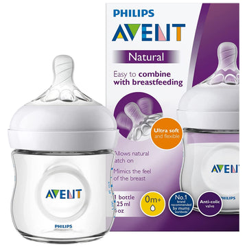Avent Natural Baby Feeding Bottles 0M+ 125mL Breastfeeding Ultra-Soft Teats 1 Pc