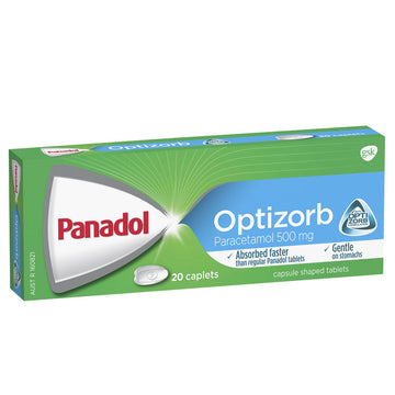 Panadol Optizorb Paracetamol Muscle Pain Relief Headache Caplets Caps 20 Pack