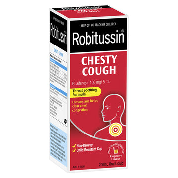 Robitussin Chesty Throat Congestion Soothing Relief Cough Liquid Syrup 200mL