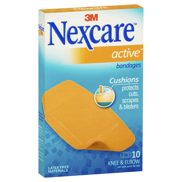 Nexcare Active Large Strips 10 Pack Wound Blister Bandages Cushion Pad First Aid