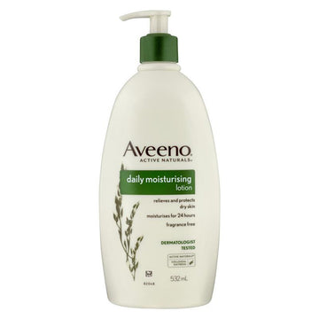 Aveeno Daily Moisturising Lotion 532Ml Pump Bottle Moisturiser Dry Skin Relief