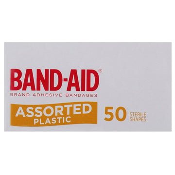 Band-Aid Assorted Plastic Strips Plaster Adhesive Bandages Dressings 50 Pack