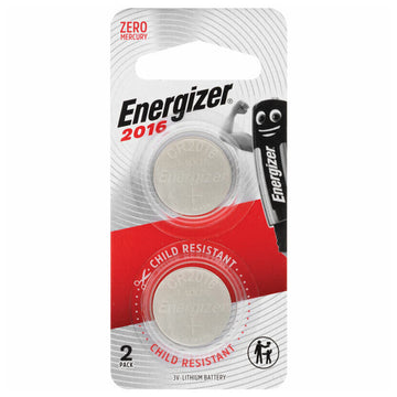 Energizer ECR2016 Lithium Coin Battery Batteries Long Lasting Power 3V 2 Pack