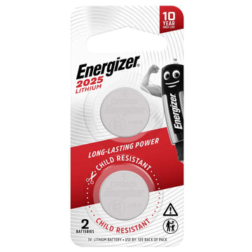 Energizer ECR2025 Lithium Coin Battery Device Batteries Zero Mercury 3V 2 pack