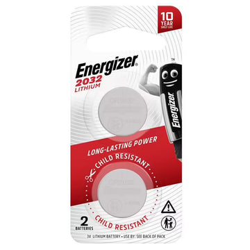 Energizer ECR2032 Lithium Coin Battery Batteries Long Lasting Power 3V 2 Pack