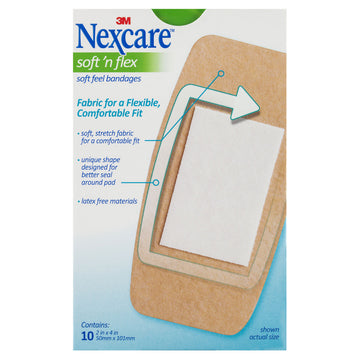 Nexcare Soft And Flex Large Strips 10 Pack Wound Bandages Adhesive First Aid