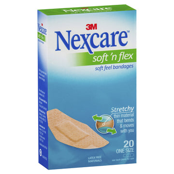 Nexcare Soft And Flex Medium Strip 20 Pack Wound Bandages Adhesive First Aid