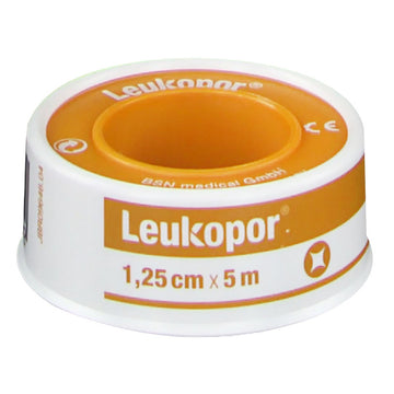 Leukopor Tape Spool Wound Dressing Fixation Hypoallergenic First Aid 1.25Cmx5M