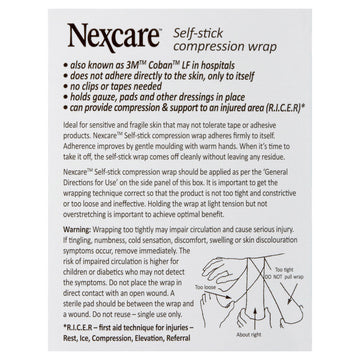 Nexcare Self-Stick Compression Wrap 25Mm Breathable Support First Aid Latex Free