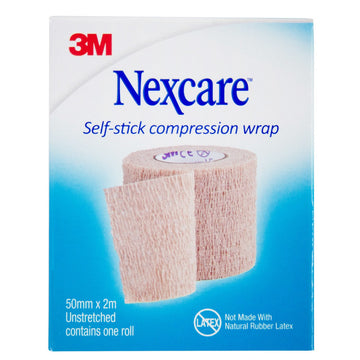 Nexcare Self-Stick Compression Wrap 50Mm Breathable Support First Aid Latex Free