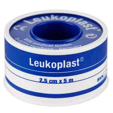 Leukoplast Waterproof Fixation Tape Roll Bandages Dressings White 2.5Cm x 5M