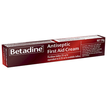 Betadine Antiseptic First Aid Cream Blisters Cuts Minor Burns Relief Tube 20G