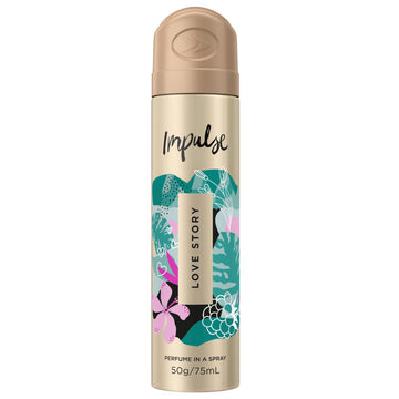 Impulse Body Spray Aerosol Deodorant Love Story 57g Perfume Odour Protection
