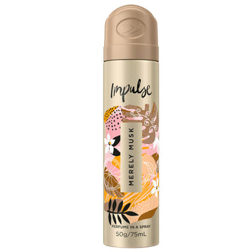 Impulse Body Spray Aerosol Deodorant Musk 57g Women Perfume Odour Protection