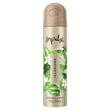 Impulse Body Spray Aerosol Deodorant Illusions 57g Perfume Odour Protection