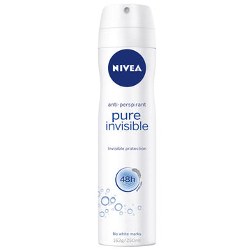 Nivea Pure Invisible Anti Perspirant Aerosol Spray 250mL 48h Protects Deodorant