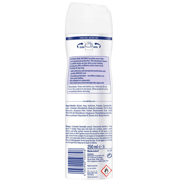 Nivea Pure Invisible Anti Perspirant Aerosol Spray 250mL 48h Protects Deodorant