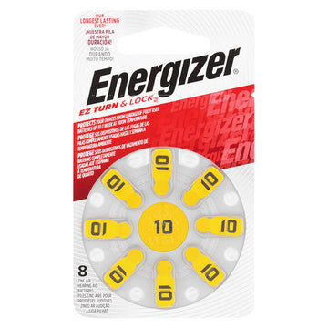 Energizer Hearing Aid Battery Az10 Ez Turn & Lock 8 Pack Zinc Air Batteries