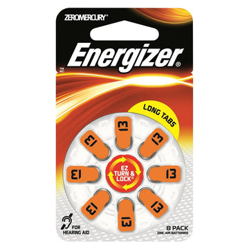 Energizer Hearing Aid Battery Az13 Ez Turn & Lock 8 Pack Zinc Air Batteries
