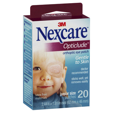 Nexcare Opticlude Eye Patch Junior 20 Pack Amblyopia Gentle Hypoallergenic Kids