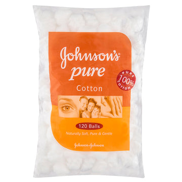 Johnson's Pure Cotton Balls Absorbent Face Make Up Nail Polish Remover 120 Pack