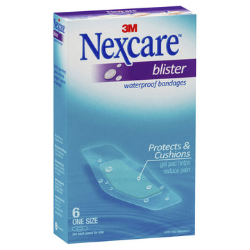 Nexcare Blister Waterproof 6 Strips Wound Bandages Gel Pad Plasters First Aid