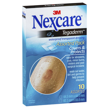 Nexcare Tegaderm Assorted Wound Dressing 10 Pack Waterproof Sterile First Aid