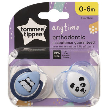 Tommee Tippee Orthodontic Soother Anytime Baby 0-6 Months Dummy Pacifier 2 Pack