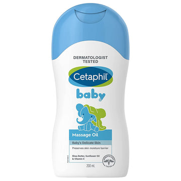 Cetaphil Baby Face & Body Massage Oil 200mL Shea Butter Hypoallergenic Skin Care