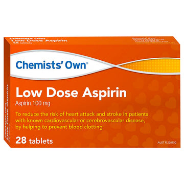 Chemists' Own Low Dose Aspirin Inhibits Blood Clotting Enteric Coated 28 Tabs