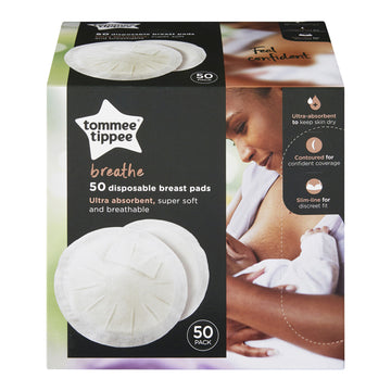 Tommee Tippee Breathe Disposable Breastfeeding Nursing Soft Breast Pads 50pk