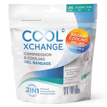 Cool Xchange Compression Cooling Gel Bandage Large Compress Pain Cold Therapies