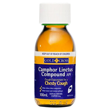 Gold Cross Camphor Linctus Compound APF Chesty Cough Relief Remove Phlegm 100mL