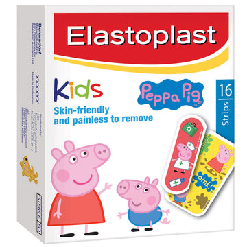 Elastoplast Peppa Pig Strips Kids Adhesive Bandages Plasters Wound Care 16 Pack