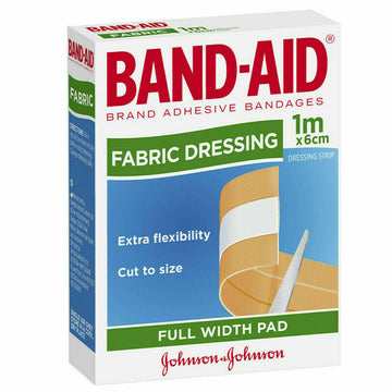 Band-Aid Fabric Dressing Full Width Pad Bandages Wound Care Plaster 1M x 6Cm