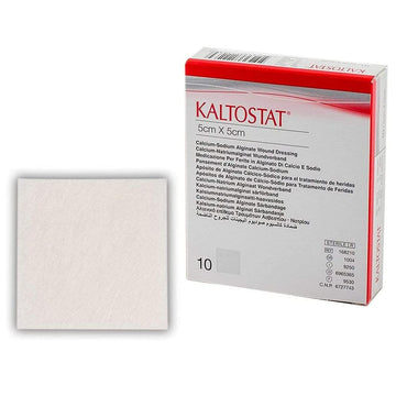 Kaltostat Calcium Sodium Alginate Wound Dressing First Aid Box Of 10 5Cm x 5Cm